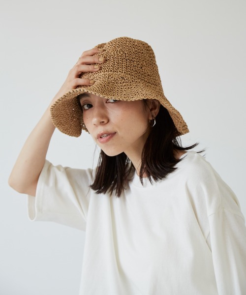 Auntie Rosa Holiday（アンティローザホリデー）の「プレーンペーパーハット(ワイヤー入り)（ハット・レディース・ベージュ/ナチュラル・FREE）」の19枚目の写真