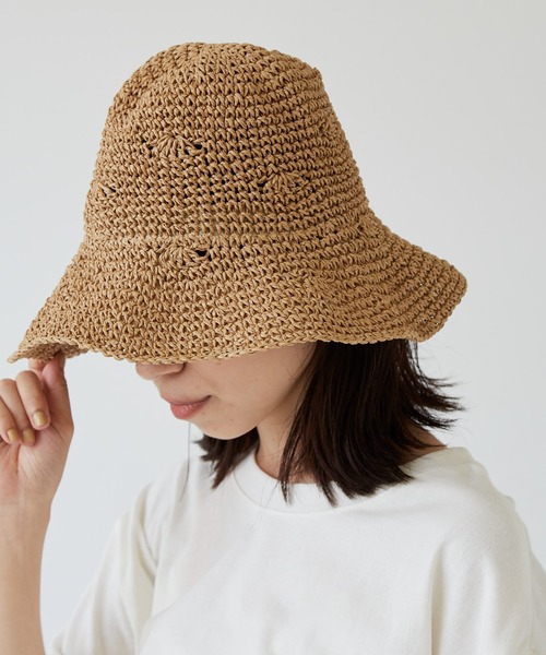 Auntie Rosa Holiday（アンティローザホリデー）の「プレーンペーパーハット(ワイヤー入り)（ハット・レディース・ベージュ/ナチュラル・FREE）」の21枚目の写真