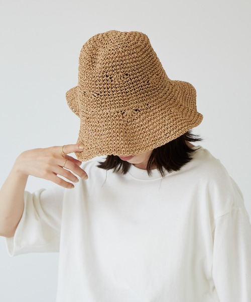 Auntie Rosa Holiday（アンティローザホリデー）の「プレーンペーパーハット(ワイヤー入り)（ハット・レディース・ベージュ/ナチュラル・FREE）」の20枚目の写真