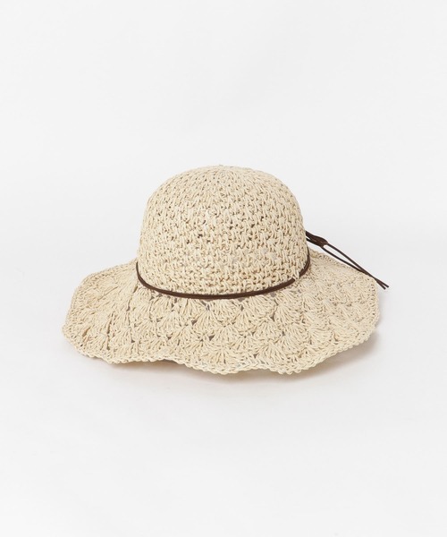 URBAN RESEARCH Sonny Label（アーバンリサーチサニーレーベル）の「リボン付きコマ編みハット（ハット・レディース・ネイビー/ベージュ/キャメル・ONE）」の4枚目の写真