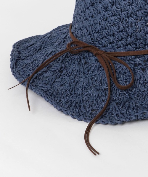 URBAN RESEARCH Sonny Label（アーバンリサーチサニーレーベル）の「リボン付きコマ編みハット（ハット・レディース・ネイビー/ベージュ/キャメル・ONE）」の8枚目の写真