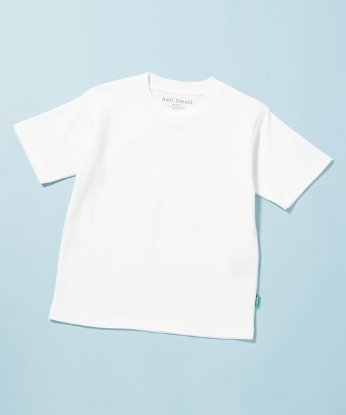 NANO universe(ナノユニバース)の「《WEB限定》《汗染み防止》Anti Smell KIDS Tシャツ 半袖(Tシャツ/カットソー・キッズ・ベージュ/ブルーグリーン/ホワイト・120/100/110)」の2枚目の写真