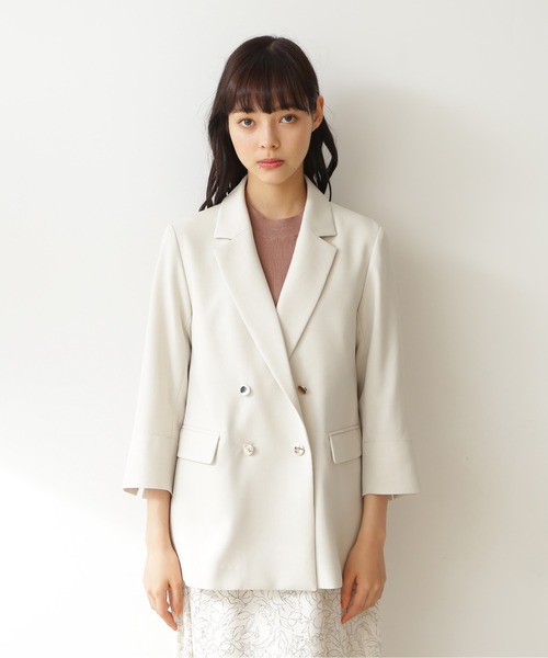 JILL by JILL STUART（ジルバイジルスチュアート）の「◇ハイツイストセットアップ(ジャケット）（テーラードジャケット・レディース・ベージュ/ネイビー・SMALL/MEDIUM）」の8枚目の写真