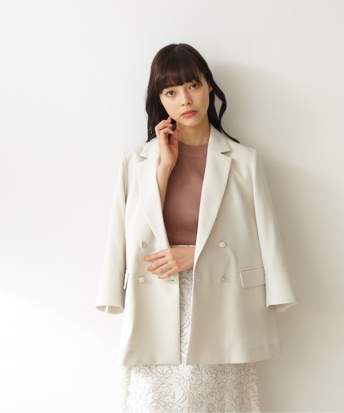 JILL by JILL STUART（ジルバイジルスチュアート）の「◇ハイツイストセットアップ(ジャケット）（テーラードジャケット・レディース・ベージュ/ネイビー・SMALL/MEDIUM）」の9枚目の写真