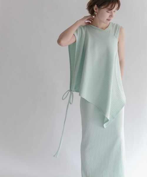 KBF（ケイビーエフ）の「マルチウェイランダムリブセットワンピース（ワンピース・レディース・チャコールグレー/ベージュ/ミント・ONE）」の3枚目の写真