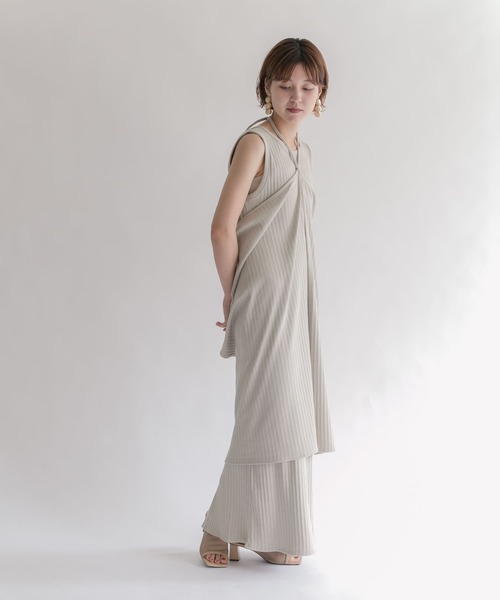 KBF（ケイビーエフ）の「マルチウェイランダムリブセットワンピース（ワンピース・レディース・チャコールグレー/ベージュ/ミント・ONE）」の11枚目の写真