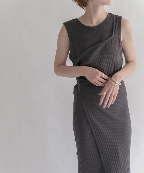 KBF（ケイビーエフ）の「マルチウェイランダムリブセットワンピース（ワンピース・レディース・チャコールグレー/ベージュ/ミント・ONE）」の12枚目の写真