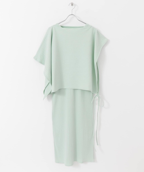 KBF（ケイビーエフ）の「マルチウェイランダムリブセットワンピース（ワンピース・レディース・チャコールグレー/ベージュ/ミント・ONE）」の21枚目の写真