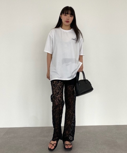 emutto（エミュット）の「【オリジナル】emuttoﾛｺﾞ ｵｰﾊﾞｰTｼｬﾂ（Tシャツ/カットソー・レディース・ホワイト/チャコールグレー/ブルー・FREE）」の10枚目の写真