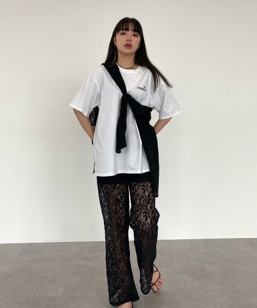 emutto（エミュット）の「【オリジナル】emuttoﾛｺﾞ ｵｰﾊﾞｰTｼｬﾂ（Tシャツ/カットソー・レディース・ホワイト/チャコールグレー/ブルー・FREE）」の11枚目の写真