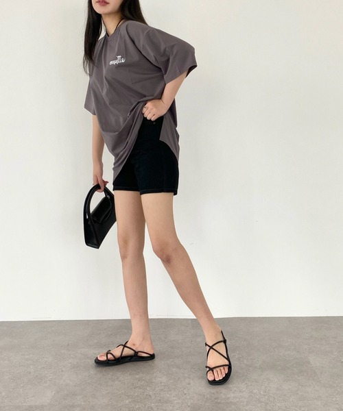 emutto（エミュット）の「【オリジナル】emuttoﾛｺﾞ ｵｰﾊﾞｰTｼｬﾂ（Tシャツ/カットソー・レディース・ホワイト/チャコールグレー/ブルー・FREE）」の12枚目の写真