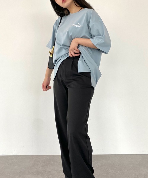 emutto（エミュット）の「【オリジナル】emuttoﾛｺﾞ ｵｰﾊﾞｰTｼｬﾂ（Tシャツ/カットソー・レディース・ホワイト/チャコールグレー/ブルー・FREE）」の15枚目の写真