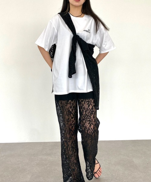 emutto（エミュット）の「【オリジナル】emuttoﾛｺﾞ ｵｰﾊﾞｰTｼｬﾂ（Tシャツ/カットソー・レディース・ホワイト/チャコールグレー/ブルー・FREE）」の16枚目の写真