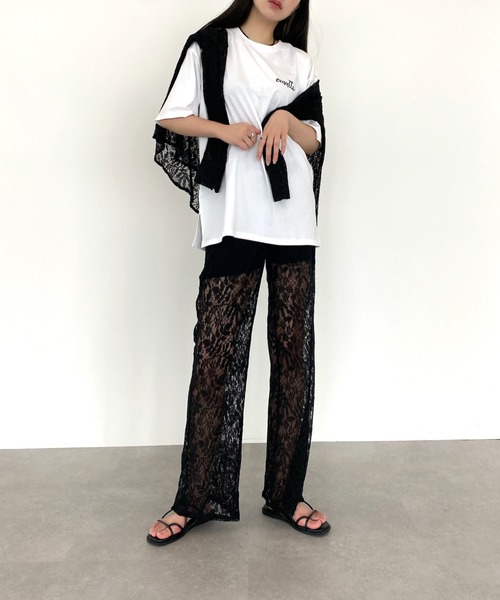 emutto（エミュット）の「【オリジナル】emuttoﾛｺﾞ ｵｰﾊﾞｰTｼｬﾂ（Tシャツ/カットソー・レディース・ホワイト/チャコールグレー/ブルー・FREE）」の17枚目の写真