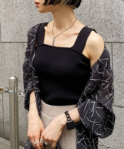 PAGEBOY(ページボーイ)の「ランダムリブニットタンク(ニット/セーター・レディース・ブラック/グレー/オフホワイト/イエロー/インディゴブルー・FREE)」の3枚目の写真