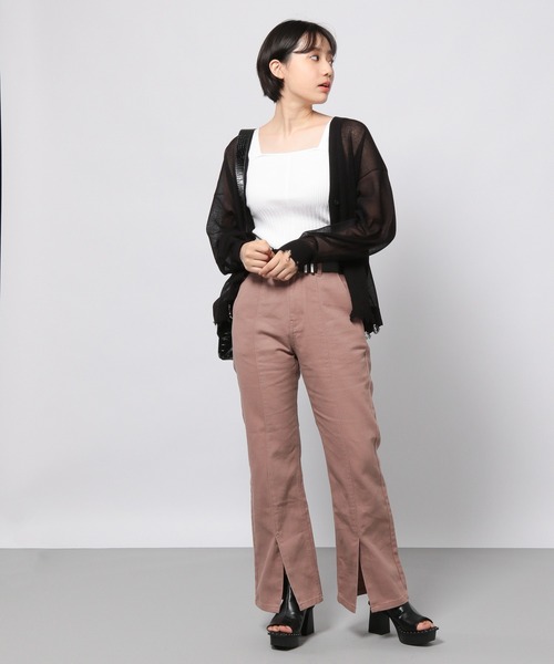 PAGEBOY(ページボーイ)の「ランダムリブニットタンク(ニット/セーター・レディース・ブラック/グレー/オフホワイト/イエロー/インディゴブルー・FREE)」の8枚目の写真