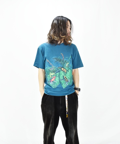 VINTAGE（ヴィンテージ）の「【ヴィンテージ古着】90's SIGNAL アニマルプリント カエル Tシャツ  USA製（Tシャツ/カットソー・メンズ・グリーン・MEDIUM）」の5枚目の写真