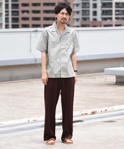 SHIPS(シップス)の「SHIPS: スーピマコットン タイプライター オープンカラーシャツ S/S(シャツ/ブラウス・メンズ・ベージュ/ホワイト/グレー/ネイビー・LARGE/MEDIUM/SMALL)」の8枚目の写真