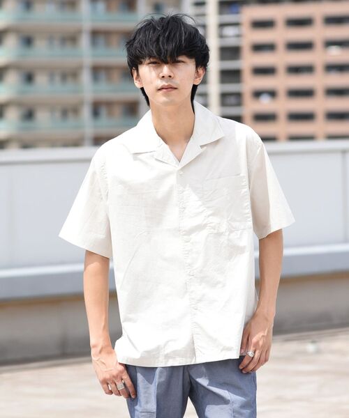 SHIPS(シップス)の「SHIPS: スーピマコットン タイプライター オープンカラーシャツ S/S(シャツ/ブラウス・メンズ・ベージュ/ホワイト/グレー/ネイビー・LARGE/MEDIUM/SMALL)」の10枚目の写真