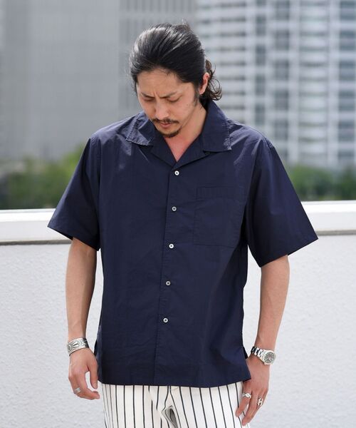 SHIPS(シップス)の「SHIPS: スーピマコットン タイプライター オープンカラーシャツ S/S(シャツ/ブラウス・メンズ・ベージュ/ホワイト/グレー/ネイビー・LARGE/MEDIUM/SMALL)」の17枚目の写真