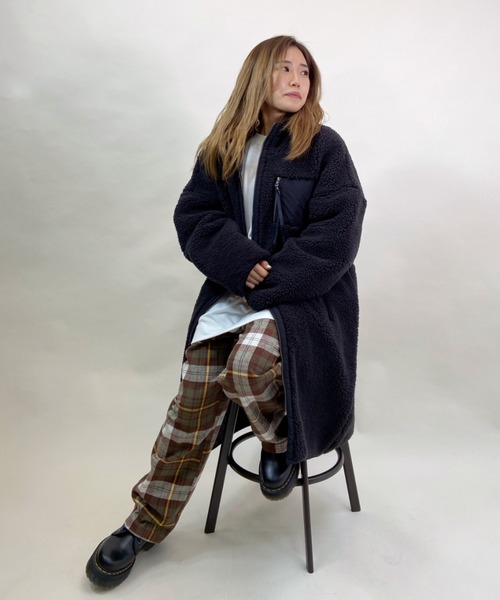ROXY（ロキシー）の「ROXY/ロキシー   ロング丈無地ボアジャケット   RJK214066（その他アウター・レディース・ベージュ/ホワイト/ブラック・M/L）」の3枚目の写真
