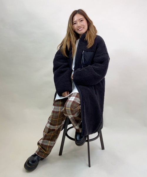 ROXY（ロキシー）の「ROXY/ロキシー   ロング丈無地ボアジャケット   RJK214066（その他アウター・レディース・ベージュ/ホワイト/ブラック・M/L）」の8枚目の写真