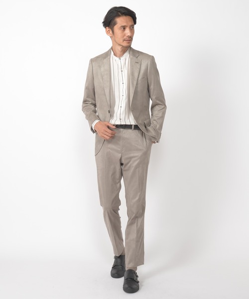 CROWDED CLOSET（クラウデッドクローゼット）の「コマスエードストレッチパンツ／セットアップ対応／ビジカジ/パーティー（スラックス・メンズ・ベージュ/ネイビー/グレー・01/02/03/04）」の11枚目の写真