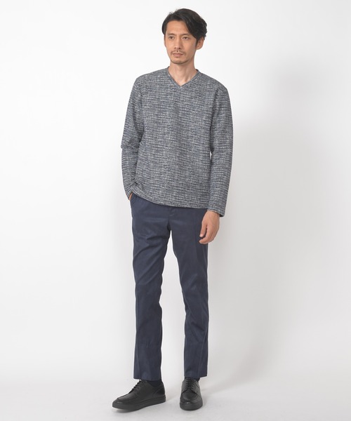 CROWDED CLOSET（クラウデッドクローゼット）の「コマスエードストレッチパンツ／セットアップ対応／ビジカジ/パーティー（スラックス・メンズ・ベージュ/ネイビー/グレー・01/02/03/04）」の9枚目の写真