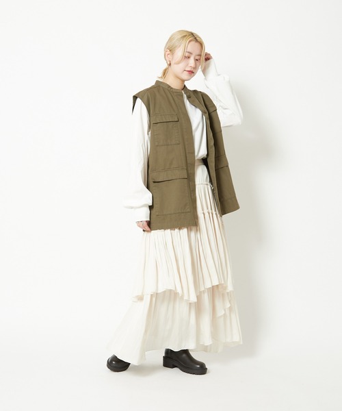 CIAOPANIC（チャオパニック）の「ミリタリーベスト（ベスト・レディース・ブラック/オリーブ・FREE）」の12枚目の写真