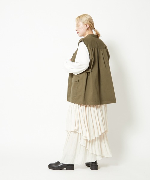 CIAOPANIC（チャオパニック）の「ミリタリーベスト（ベスト・レディース・ブラック/オリーブ・FREE）」の14枚目の写真