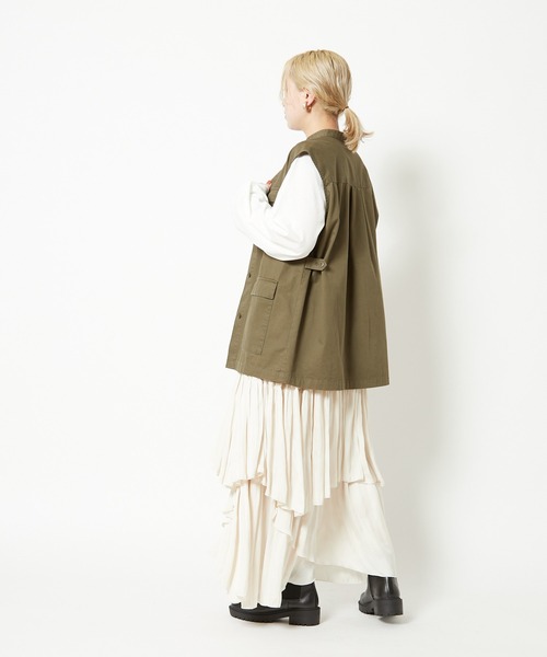 CIAOPANIC（チャオパニック）の「ミリタリーベスト（ベスト・レディース・ブラック/オリーブ・FREE）」の15枚目の写真