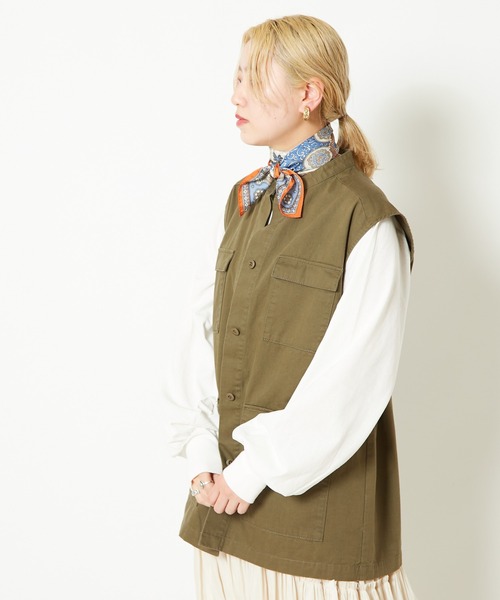 CIAOPANIC（チャオパニック）の「ミリタリーベスト（ベスト・レディース・ブラック/オリーブ・FREE）」の5枚目の写真