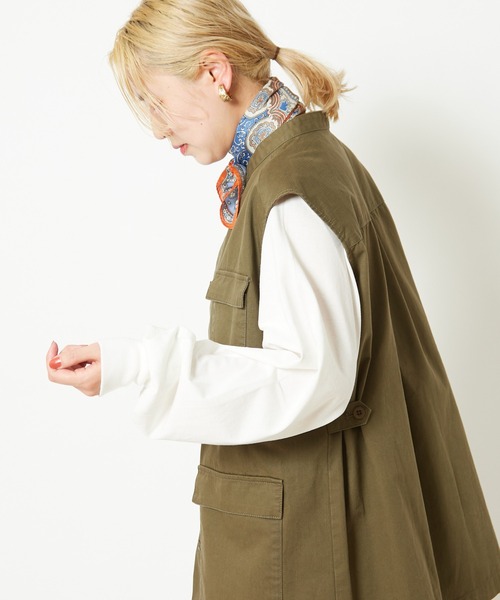 CIAOPANIC（チャオパニック）の「ミリタリーベスト（ベスト・レディース・ブラック/オリーブ・FREE）」の6枚目の写真