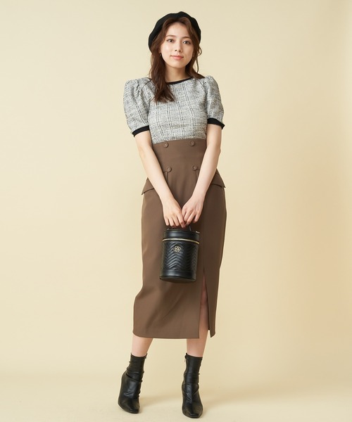 ROYAL PARTY(ロイヤルパーティー)の「パワショルツィードトップス(Tシャツ/カットソー・レディース・オフホワイト/ブラック/ピンク・FREE)」の20枚目の写真