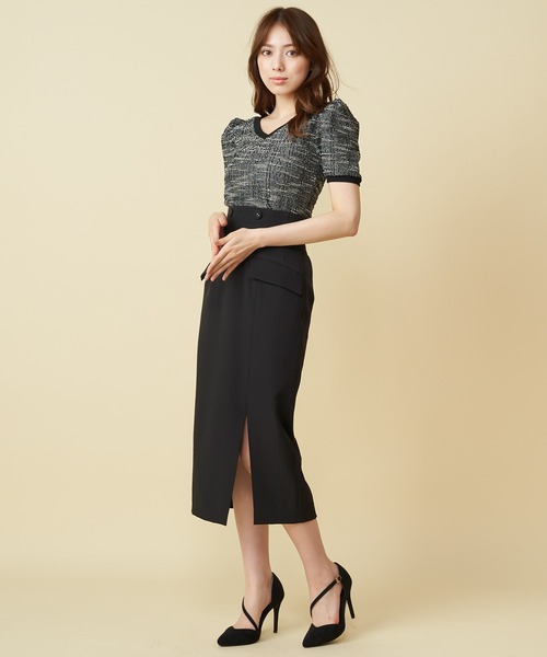 ROYAL PARTY(ロイヤルパーティー)の「パワショルツィードトップス(Tシャツ/カットソー・レディース・オフホワイト/ブラック/ピンク・FREE)」の18枚目の写真