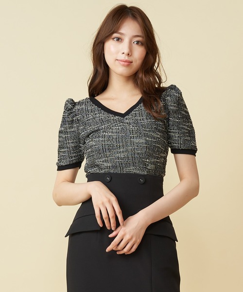 ROYAL PARTY(ロイヤルパーティー)の「パワショルツィードトップス(Tシャツ/カットソー・レディース・オフホワイト/ブラック/ピンク・FREE)」の21枚目の写真