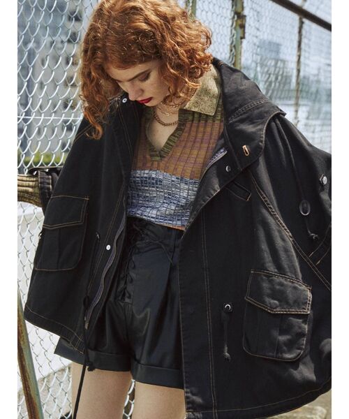 jouetie（ジュエティ）の「【復刻】オーバーポンチョ（ポンチョ・レディース・ブラック/カーキ/ブルー・MEDIUM）」の14枚目の写真