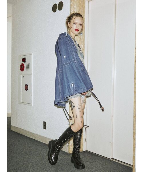 jouetie（ジュエティ）の「【復刻】オーバーポンチョ（ポンチョ・レディース・ブラック/カーキ/ブルー・MEDIUM）」の7枚目の写真