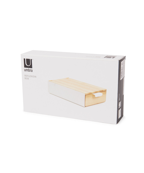 Umbra(アンブラ)の「Umbra/リフレクション ストレージボックス ホワイト×ナチュラル(収納グッズ・レディース・ホワイト系その他・FREE)」の4枚目の写真