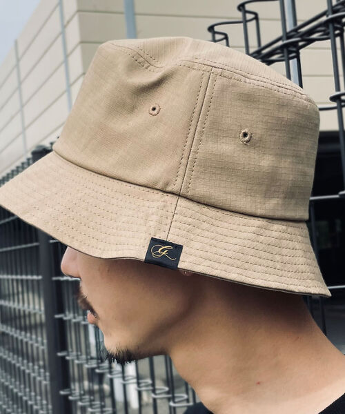GLOSTER（グロスター）の「RIPSTOP BUCKET HAT リップストップバケットハット（ハット・メンズ・ブラック/ベージュ/オリーブ・FREE）」の4枚目の写真