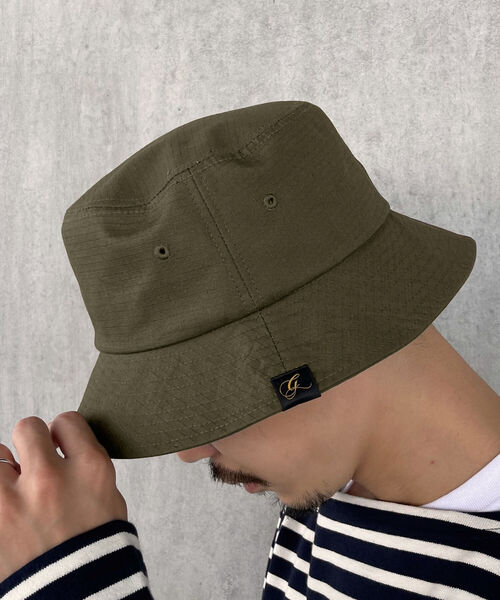 GLOSTER（グロスター）の「RIPSTOP BUCKET HAT リップストップバケットハット（ハット・メンズ・ブラック/ベージュ/オリーブ・FREE）」の8枚目の写真