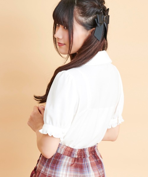 Secret Honey（シークレットハニー）の「ネクタイ付き学生風ブラウス（シャツ/ブラウス・レディース・ピンク/ブルー/ブラウン系その他・MEDIUM）」の9枚目の写真