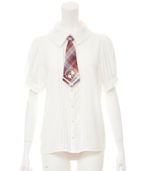 Secret Honey（シークレットハニー）の「ネクタイ付き学生風ブラウス（シャツ/ブラウス・レディース・ピンク/ブルー/ブラウン系その他・MEDIUM）」の12枚目の写真