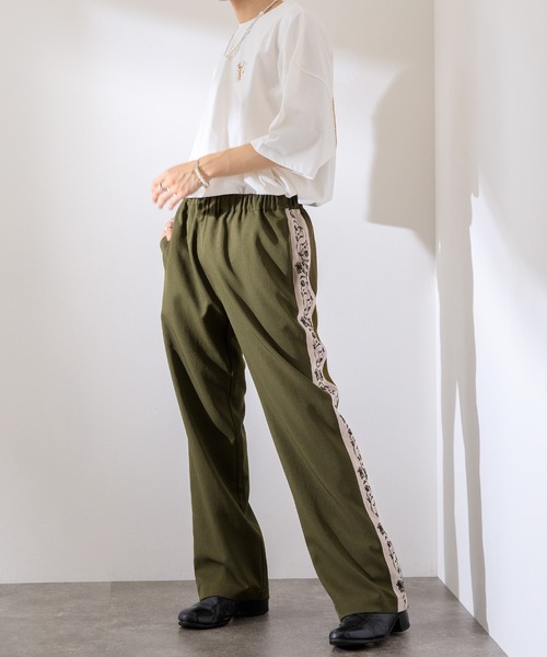 Adoon plain(アドーンプレーン)の「【Adoon plain】刺繍ラインパンツ(その他パンツ・メンズ・ブラック/カーキ・MEDIUM/LARGE)」の18枚目の写真