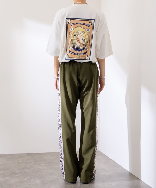 Adoon plain(アドーンプレーン)の「【Adoon plain】刺繍ラインパンツ(その他パンツ・メンズ・ブラック/カーキ・MEDIUM/LARGE)」の7枚目の写真