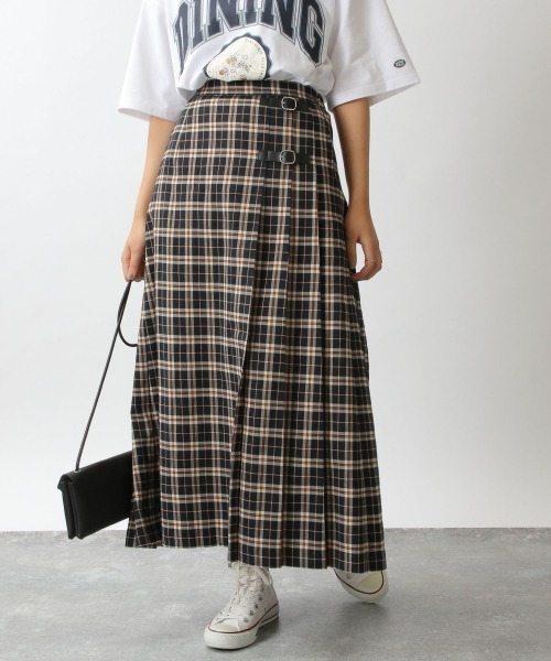 RAGEBLUE（レイジブルー）の「タータンチェックキルトスカート/214783（スカート・レディース・ブラック/グリーン・FREE）」の7枚目の写真