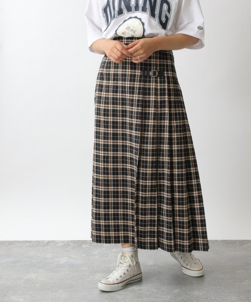 RAGEBLUE（レイジブルー）の「タータンチェックキルトスカート/214783（スカート・レディース・ブラック/グリーン・FREE）」の5枚目の写真
