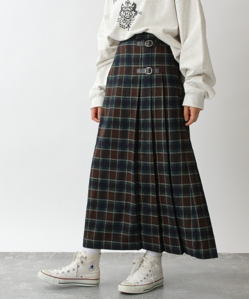 RAGEBLUE（レイジブルー）の「タータンチェックキルトスカート/214783（スカート・レディース・ブラック/グリーン・FREE）」の9枚目の写真
