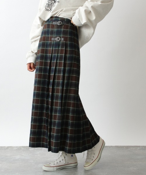 RAGEBLUE（レイジブルー）の「タータンチェックキルトスカート/214783（スカート・レディース・ブラック/グリーン・FREE）」の18枚目の写真