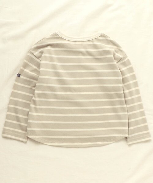 apres les cours（アプレレクール）の「リラックスボーダーTシャツ（Tシャツ/カットソー・キッズ・ベージュ/ブラウン/サックスブルー/ラベンダー・90/100/110/120/80/130/140）」の8枚目の写真